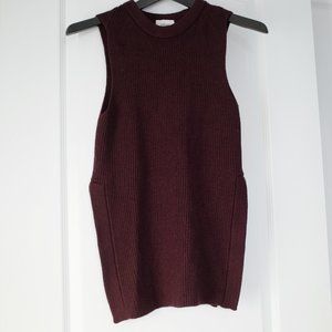 COPY - Wilfred Burgundy Durandal Wool Sleeveless Sweater Vest chucky knit Size …